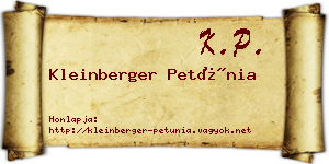 Kleinberger Petúnia névjegykártya